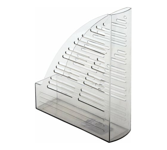 Вертикальный тонированный лоток для бумаг BRAUBERG Standard 245х70х295 мм, серый 237222