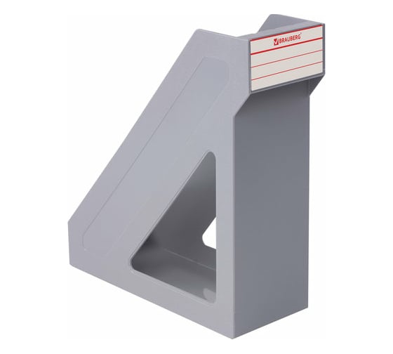 Вертикальный лоток для бумаг BRAUBERG Basic 265х100х285 мм, серый 237010