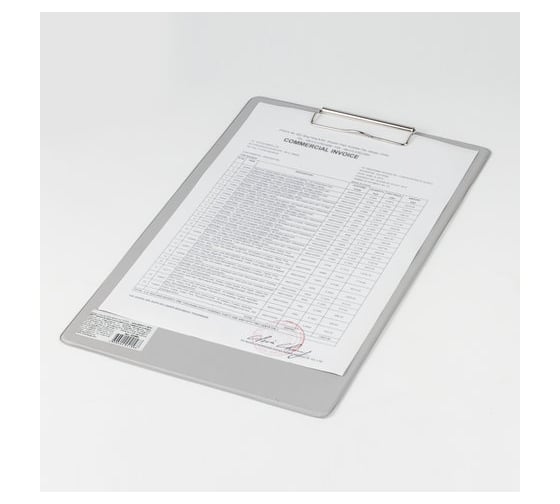 Доска-планшет BRAUBERG Comfort с прижимом А4 230 х350 мм, картон/ПВХ, серая, 222661