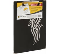 Доска-планшет BRAUBERG Black Jack с прижимом А4 226x315 мм, картон/ламинированная бумага, черная, 232236