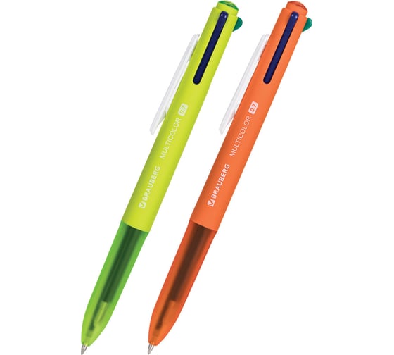 Ручка многоцветная шариковая автоматическая BRAUBERG MULTICOLOR,4 ЦВЕТА,корпус ассорти,0,35мм, 143458