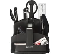 Канцелярский набор BRAUBERG Офисный 200, 10 предметов, вращающаяся конструкция, черный, блистер 236950