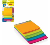 Самоклеящиеся блоки BRAUBERG стикеры, неоновый, 75х75, 75х88, 75х100, 75х113, 75х125 мм, 127178