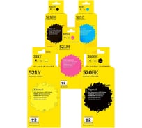 Комплект картриджей T2 (PGI-520PGBK/CLI 521/CLI 521C/CLI 521Y/CLI 521M) для Canon: PGI-520BK/CLI-521, пигментный IC-CCLI-521_MP