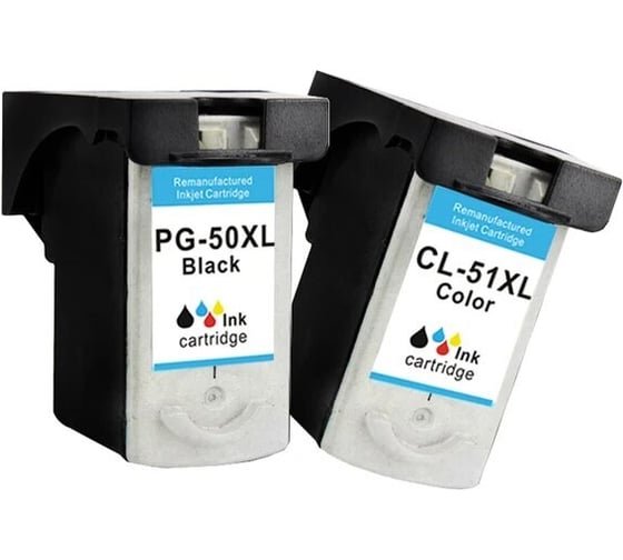 Комплект картриджей T2 (PG-50/PG 50/ PG50;CL-51/CL51/CL 51) для Canon: PG-50/CL-51, черный + цветной IC-CPG-50+CL-51_MP