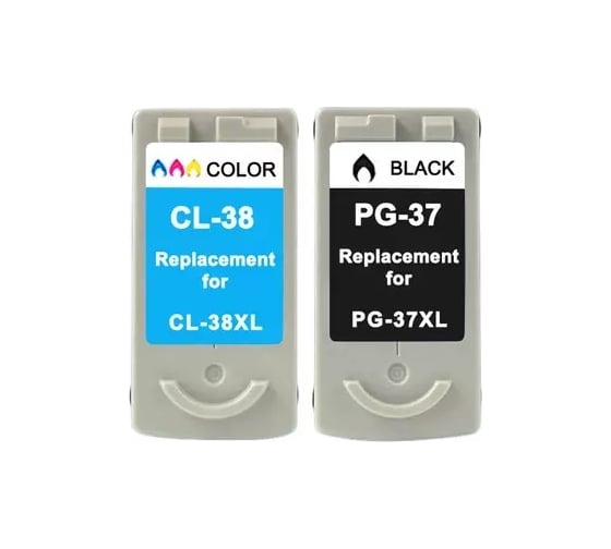 Комплект картриджей T2 (PG-37;CL-38) для Canon: PG-37/CL-38, черный + цветной IC-CPG-37+CL-38_MP
