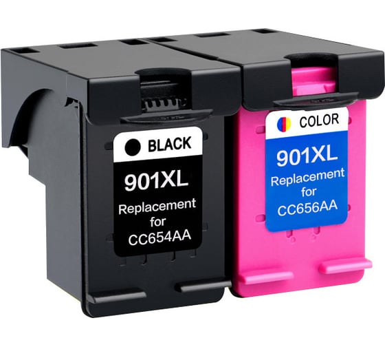 Комплект картриджей T2 (901XL/CC654AE;CC656AE) для HP 901XL: CC654AE/CC656AE, черный + цветной IC-H901XL_MP 1