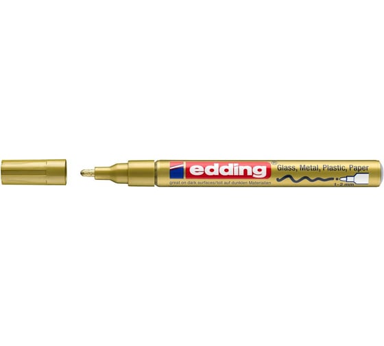 Набор лаковых маркеров Edding 751 CR золотой, серебряный, 1-2 мм, блистер 1183471
