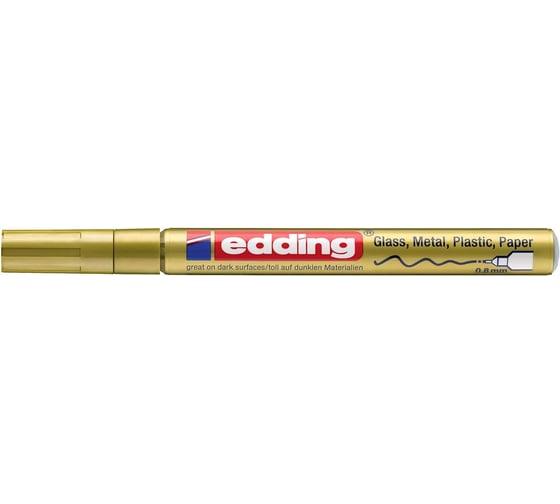 Лаковый глянцевый маркер Edding 780/53 CR золотой, 0.8 мм, круглый наконечник, блистер 1183489 1