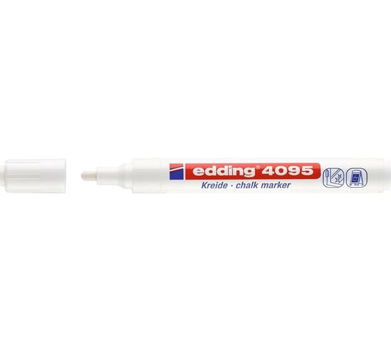 Набор меловых маркеров Edding 4095/49 2 шт, белый, блистер 1183405