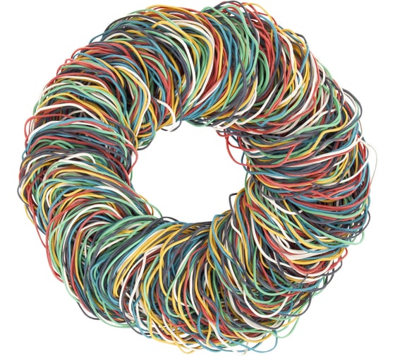 Банковские резинки BRAUBERG цветные, натуральный каучук, 1000 г, диаметр 80 мм 440152