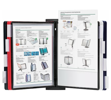 Настенная демосистема BRAUBERG SOLID с 10 цветными панелями А4, черная 236721