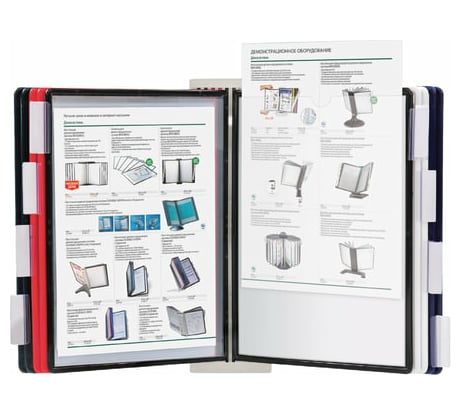 Настенная демосистема BRAUBERG SOLID с 10 цветными панелями А4, серая 236722