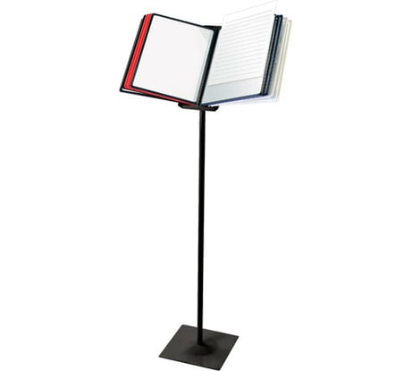 Напольная металлическая демосистема BRAUBERG SOLID с 10 цветными панелями А4, черная 236723