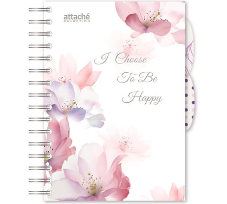 Бизнес-тетрадь Attache Selection Flower Dreams I Choose А5, 140 листов, клетка, пластиковая спираль 1063467