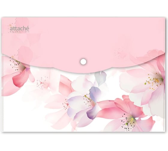 Папка-конверт на кнопке Attache Selection Flower Dreams А5, 180 мкм, ассорти, 6 шт 1056323