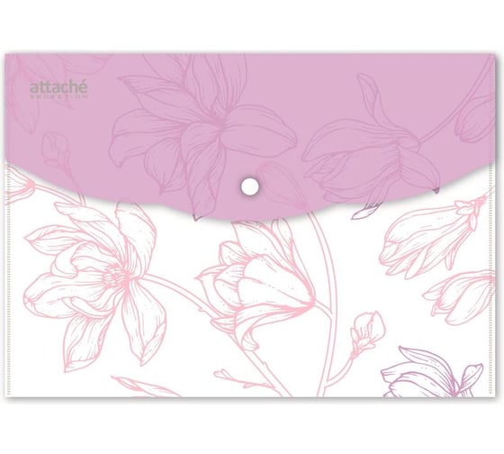 Папка-конверт на кнопке Attache Selection Flower Dreams А5, 180 мкм, ассорти, 6 шт 1056323