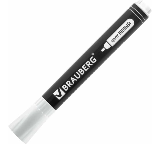 Перманентный маркер BRAUBERG W5 белый, круглый наконечник, 5 мм 151506