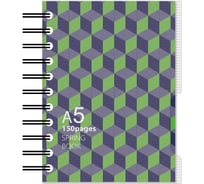 Бизнес-тетрадь Attache Selection SPRING BOOK А5, 150 листов, клетка, пластиковая спираль, сине-зеленая 84234 1014473