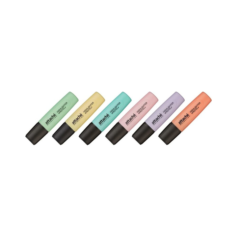 Маркеры-выделители текста Attache Selection Pastel 1-5 мм, набор 6 .