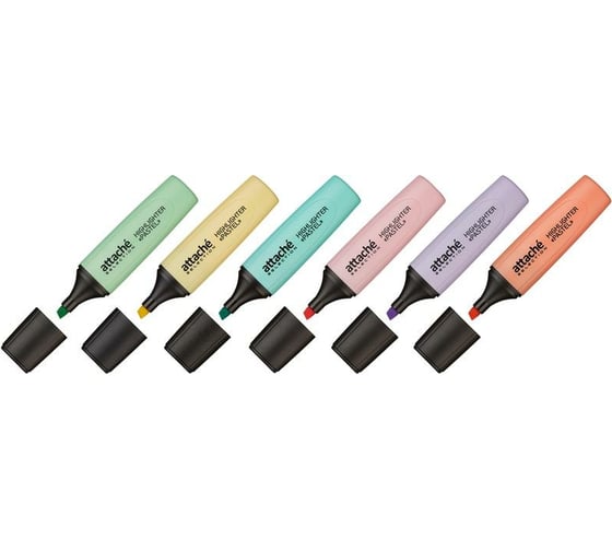 Маркеры-выделители текста Attache Selection Pastel 1-5 мм, набор 6 цветов 958592