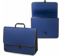 Пластиковая папка-портфель BRAUBERG КОНСУЛ А4, 2 отделения, фактура бисер, синий 226021