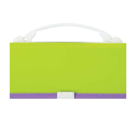 Пластиковая папка-портфель BRAUBERG JOY А4, 13 отделений, с окантовкой, салатовый 227974