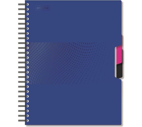 Бизнес-тетрадь Attache А5, 140 листов, клетка, спираль, пластиковая обложка, 2 разделения DIGITAL, синий 876750 1059958