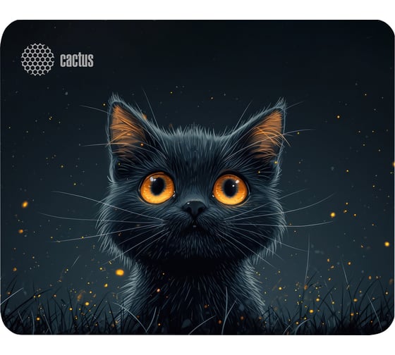 Коврик для мыши CACTUS Black Cat 250x200x3 мм (CS-MP-D09S) 2028649