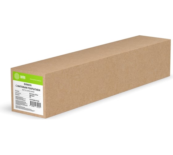 Бумага CACTUSCS-PC200-91430 36"(A0) 914мм-30м, 200 г/м2, белая матовая, универсальная (с покрытием) 2020947 1