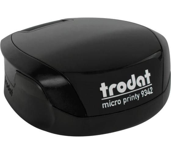 Оснастка для печатей ОФИСМАГ TRODAT 9342 MICRO P4 карманная, D=42 мм синий, корпус черный, подушка, 163186 238373 1
