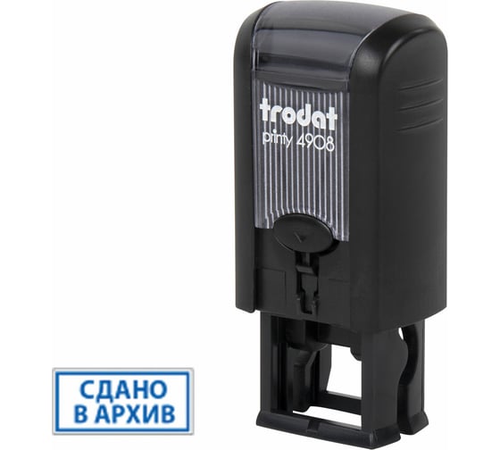 Оснастка для штампа ОФИСМАГ размер оттиска 15x7 мм, синий, TRODAT 4908 P3, подушка в комплекте, 95114 238361