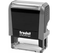 Штамп самонаборный ОФИСМАГ, 4-строчный, 47x18 мм, синий, TRODAT 4912 P4, корпус СЕРЫЙ, КАССЫ В КОМПЛЕКТЕ 238365
