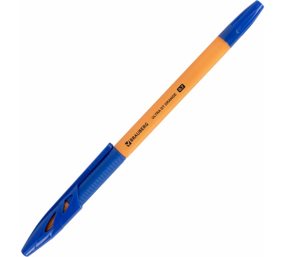 Ручки шариковые с грипом BRAUBERG "ULTRA GT ORANGE" 10 шт., синие, 0.35 мм, блистер 144057