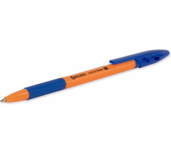 Шариковая рчка с грипом BRAUBERG "ULTRA GT ORANGE", 20 шт., синие, линия 0,35мм, 144058