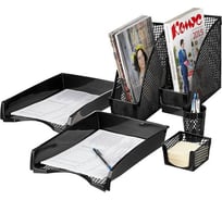 Настольный пластиковый набор Attache Эконом чёрный, 6шт 456966