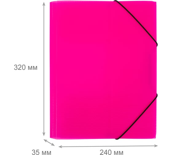 Папка на резинке Expert Complete 5 шт., A4, 600 мкм, 35 мм, эффект 3D PRISMA NEON розовый, EC210400013 679796