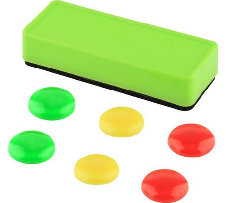 Набор принадлежностей Attache для магнитно-маркерных досок, губка и магниты 7шт 1040296