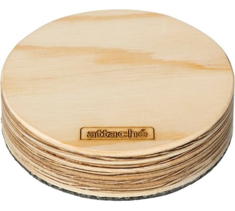 Губка-стиратель Attache для маркерных досок, круглая, дерево 740718