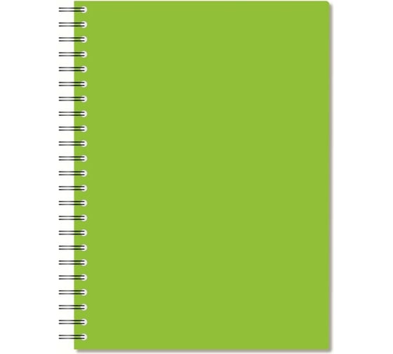 Бизнес-тетрадь Attache Bright colours А4, 96 листов, клетка, спираль, пластик, тонированный, лайм 1223697 1