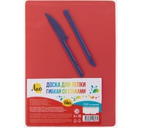 Доска для лепки гибкая со стеками Лео LPDS-A5 красный 729689