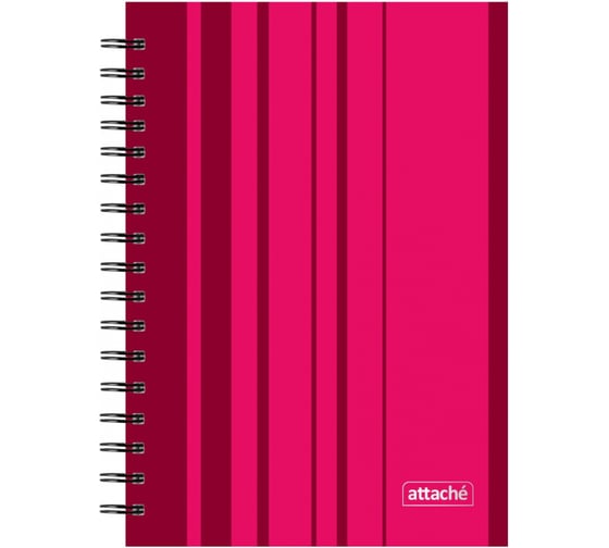 Бизнес-тетрадь Attache Concept А5, 120 л, твердый переплет, на спирали, клетка, бордо 600410