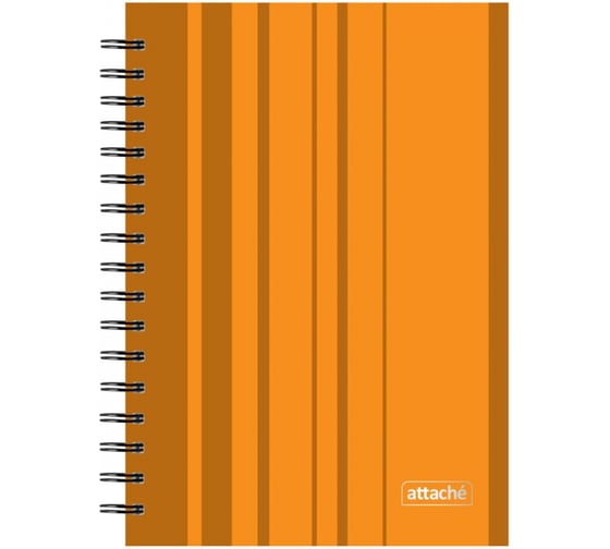 Бизнес-тетрадь Attache Concept А5, 120 л, твердый переплет, на спирали, клетка, оранжевый 600409 1