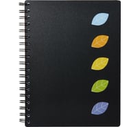 Бизнес-тетрадь Attache Office Creative А4, 120 л, черная, клетка, 5 разделов, спираль 678600