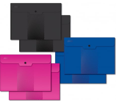 Папка конверт на кнопке Attache Digital А5, 180 мкм, ассорти, 6 шт/уп 1043259