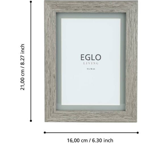 Фоторамка EGLO TEMERLOH, L160, B16, H210, пластик, стекло, серый 423095