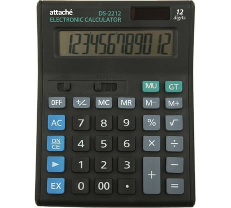 Полноразмерный настольный калькулятор Attache Economy 12 разрядов, чёрный 974205