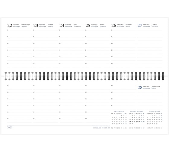Планинг датированный Attache 2025 г. 303x150 мм, 120 страниц, Agenda зеленый 2045951