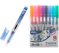 Набор роллеров Deli Think, шарик 0,5 мм, линия 0,35 мм, 8 цветов EQ300-8C 1825171