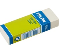 Ластик пластиковый MILAN 6020, белый, картонный держатель 973210